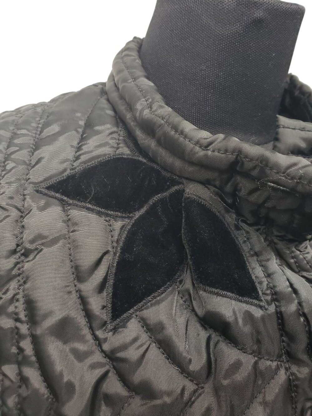 Free People Quinn Black Quilted Velvet Jacket Boho Floral Puff Sleeve Cropped S - Picture 4 of 14